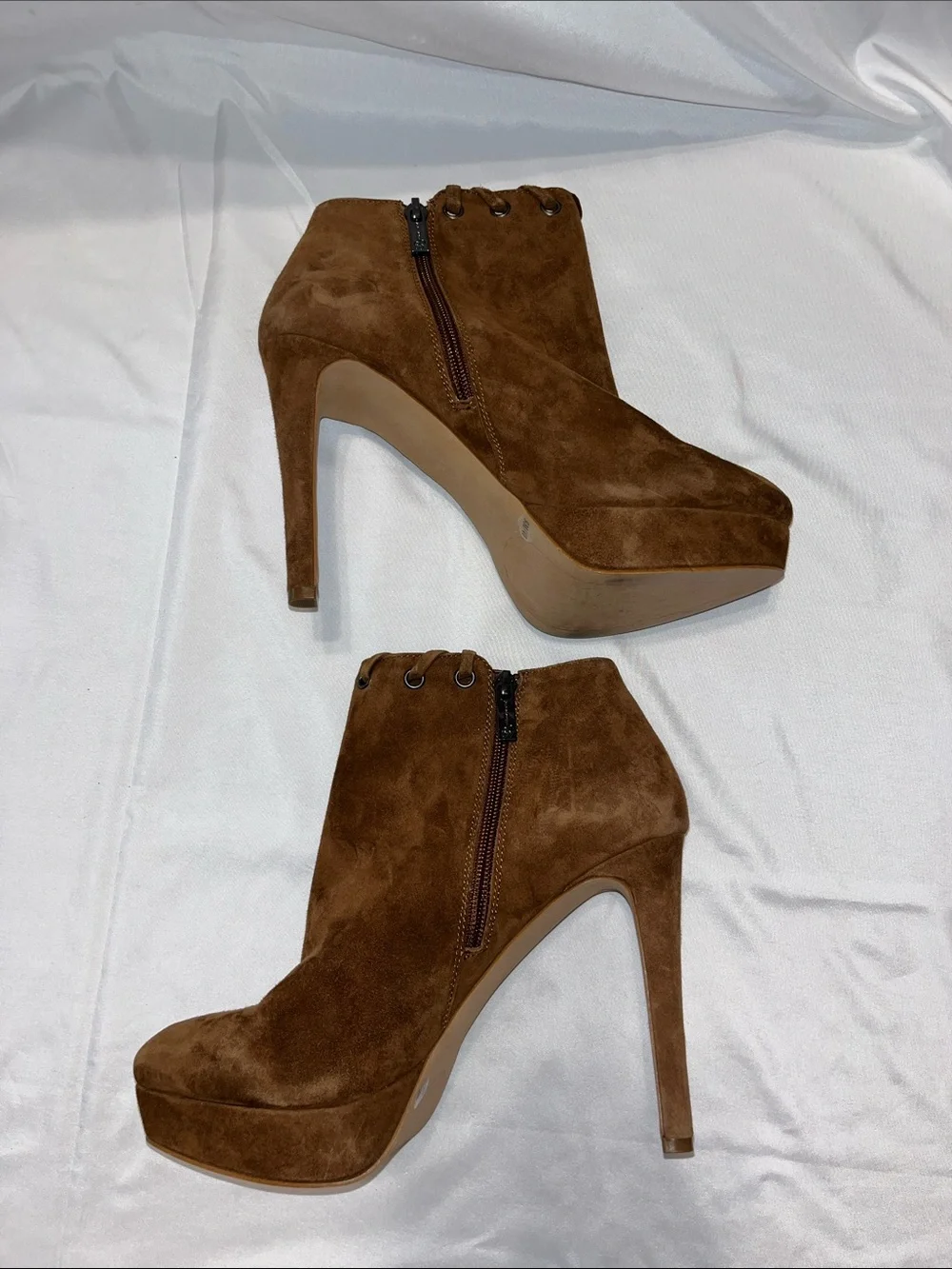 Jessica Simpson Brown Suede Platform Ankle Boots - Women